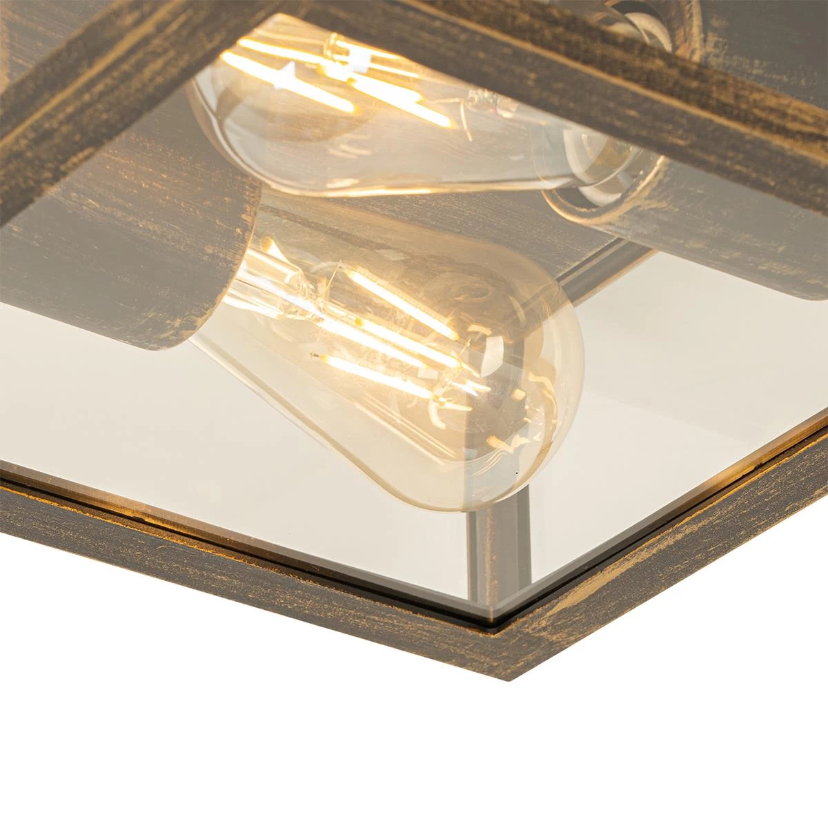 QAZQA Vintage Plafondlamp Antiek Goud IP44 2-lichts - Charlois - Afbeelding 4