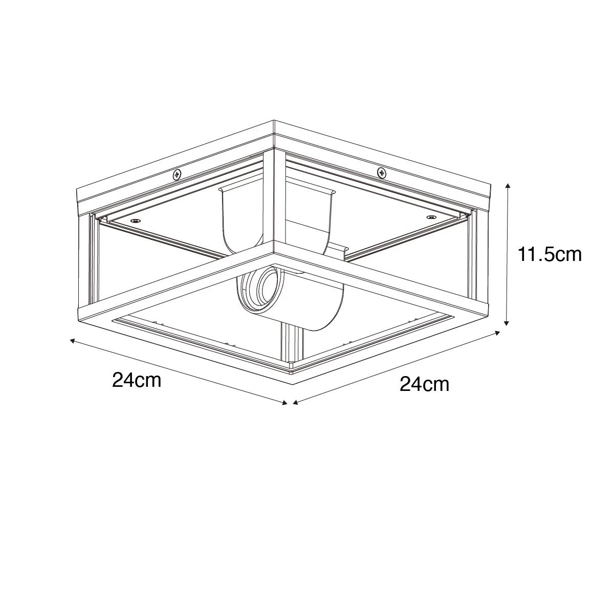 QAZQA Vintage Plafondlamp Antiek Goud IP44 2-lichts - Charlois - Afbeelding 5