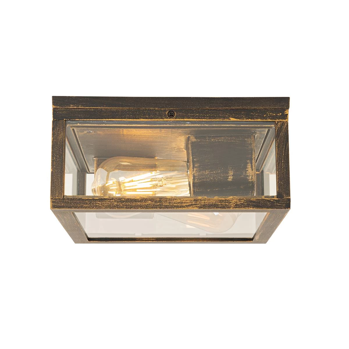 QAZQA Vintage Plafondlamp Antiek Goud IP44 2-lichts - Charlois - Afbeelding 9
