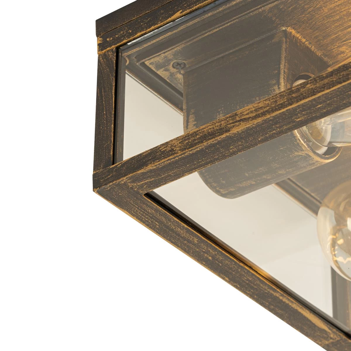 QAZQA Vintage Plafondlamp Antiek Goud IP44 2-lichts - Charlois - Afbeelding 6