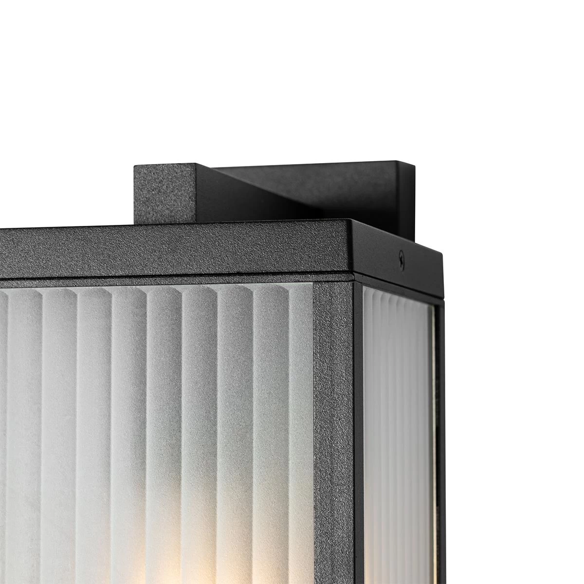 QAZQA Buiten Wandlantaarn Zwart Met Ribbel Glas IP44 - Charlois - Afbeelding 4