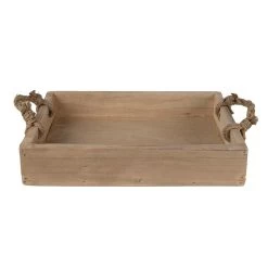 Clayre & Eef Decoratie Dienblad 37x25x7 Cm Bruin Hout Rechthoek