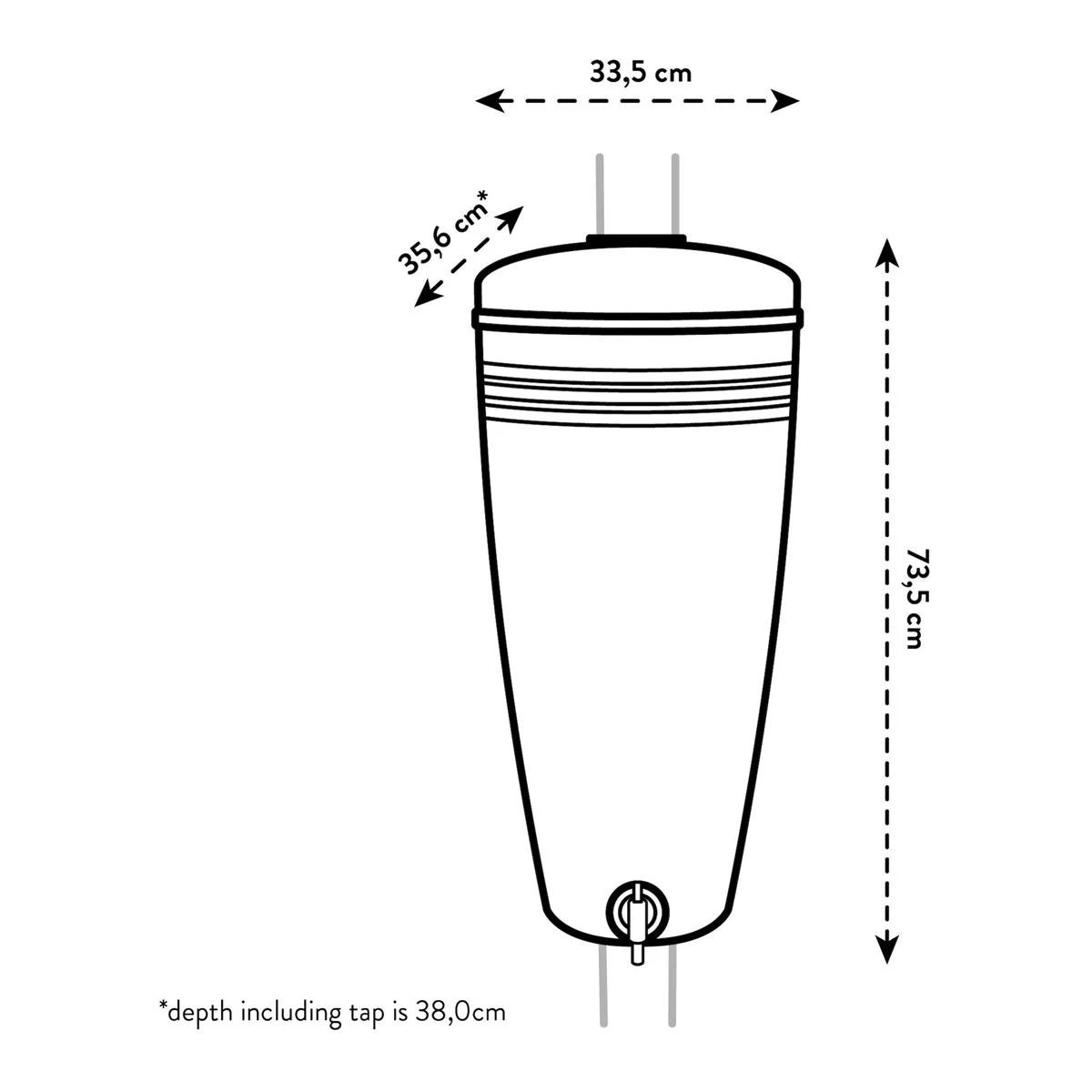 Elho Green Basics Regenton 35 L - Zilver - Afbeelding 4