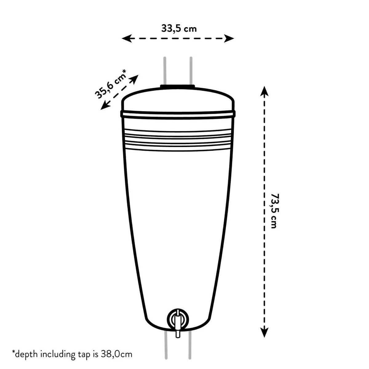 Elho Green Basics Regenton 35 L - Zilver - Afbeelding 8