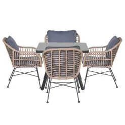 Garden Impressions Lucas Tuinset 5-delig - Mina Tuintafel 90x90 Cm