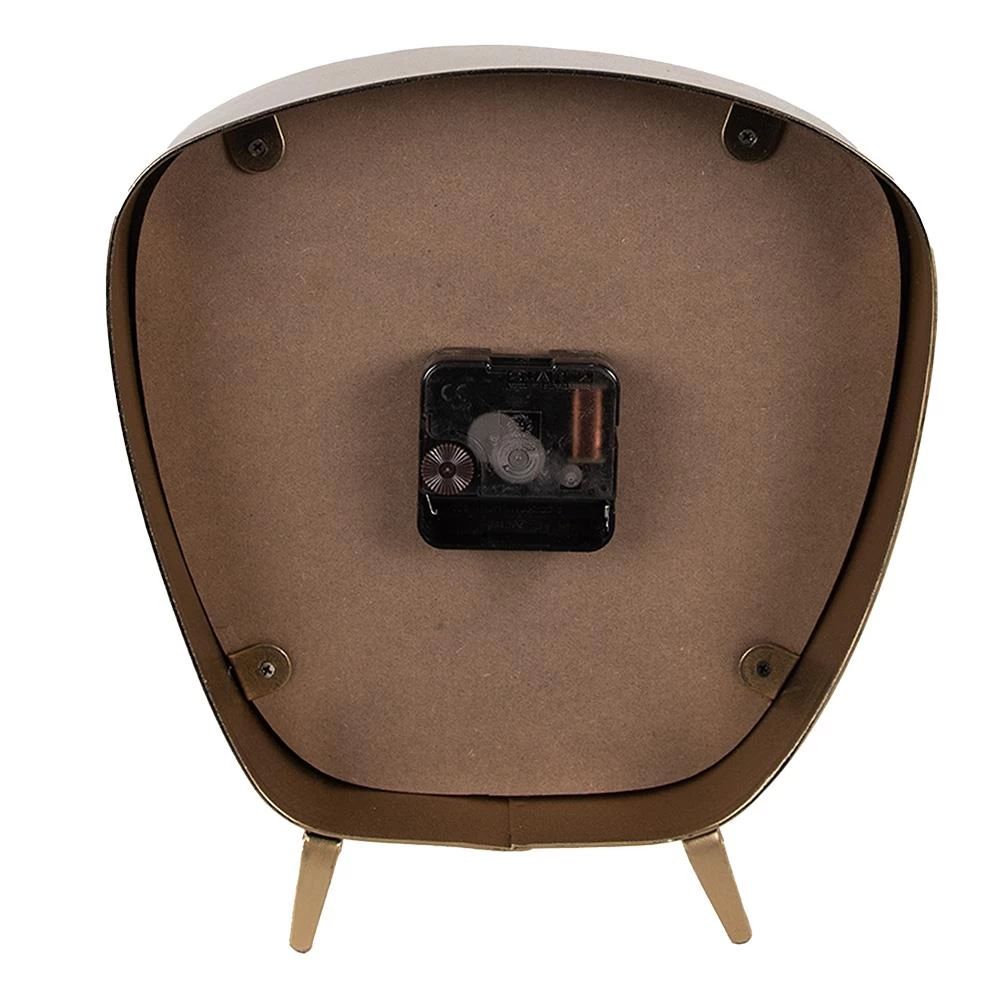 Clayre & Eef Tafelklok 25 Cm Zwart Ijzer Glas Tafelklokken Binnen - Afbeelding 3