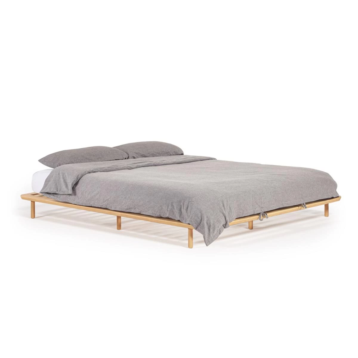 Kave Home - Anielle Bed Van Massief Essenhout Voor Een Matras Van 180