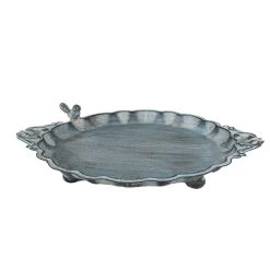 Clayre & Eef Vogelvoederbak 37x29x5 Cm Blauw Ijzer Vogelbad