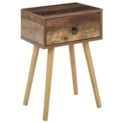 Beliani - BATLEY - Nachtkastje - Donkerhout - Vezelplaat