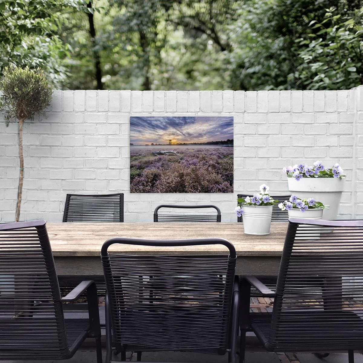 Art For The Home | Lavendelveld - Buitencanvas - 50x70 Cm - Afbeelding 2