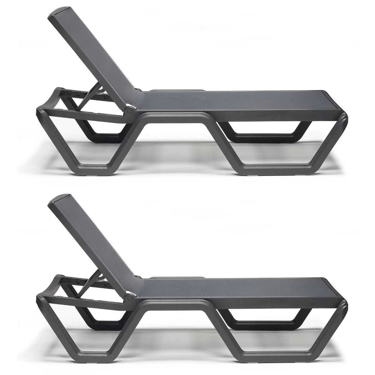 SCAB Vela Verstelbaar Ligbed Met Wielen - Set Van 2 - Antracietgrijs