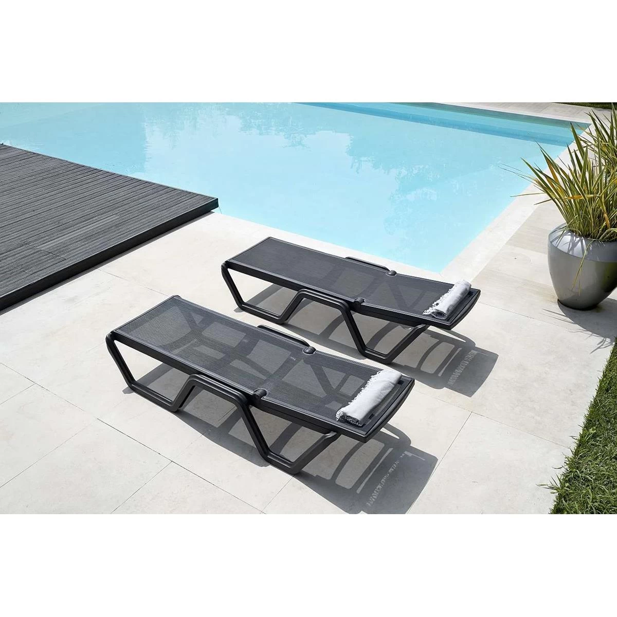 SCAB Vela Verstelbaar Ligbed Met Wielen - Set Van 2 - Antracietgrijs - Afbeelding 5