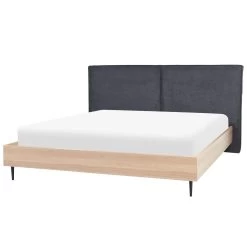 Beliani - IZERNORE - Bed - Donkergrijs - 180 X 200 Cm - Stof