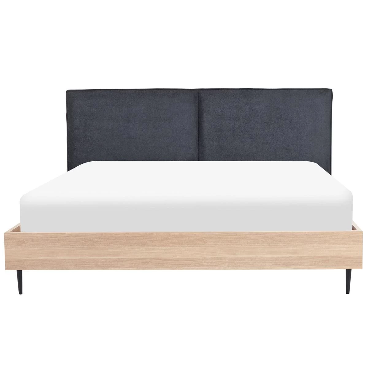 Beliani - IZERNORE - Bed - Donkergrijs - 180 X 200 Cm - Stof - Afbeelding 3