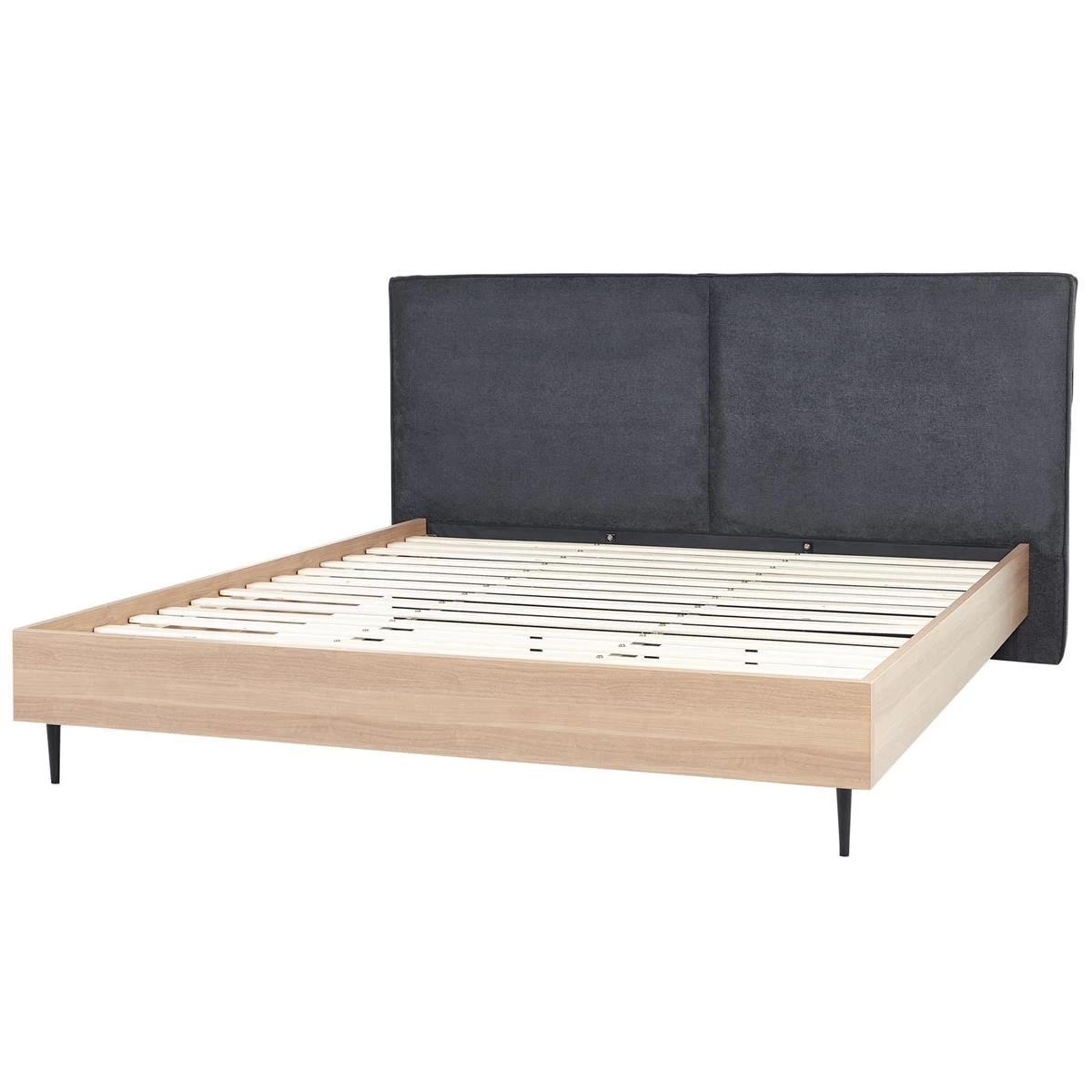 Beliani - IZERNORE - Bed - Donkergrijs - 180 X 200 Cm - Stof - Afbeelding 4