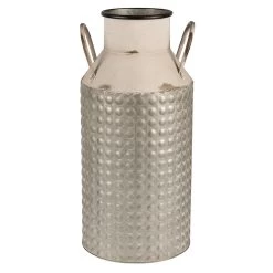 Clayre & Eef Decoratie Melkbus 46 Cm Grijs Beige Metaal Rond Melkkan