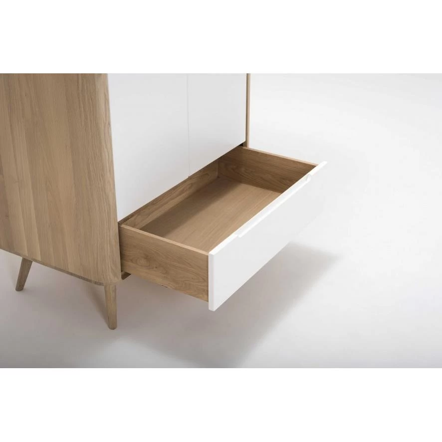 Gazzda Ena Wardrobe Houten Garderobekast Whitewash - 90 X 200 Cm - Afbeelding 3