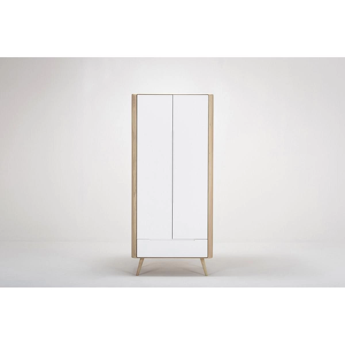 Gazzda Ena Wardrobe Houten Garderobekast Whitewash - 90 X 200 Cm - Afbeelding 7