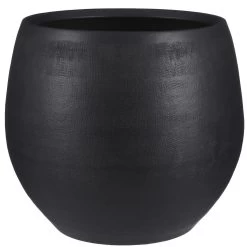 Mica Decorations Bloempot - Keramiek - Zwart - Mat - 33 X 28 Cm