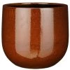 Mica Decorations Plantenpot - Keramiek - Bruin Glans - D29-H25 Cm