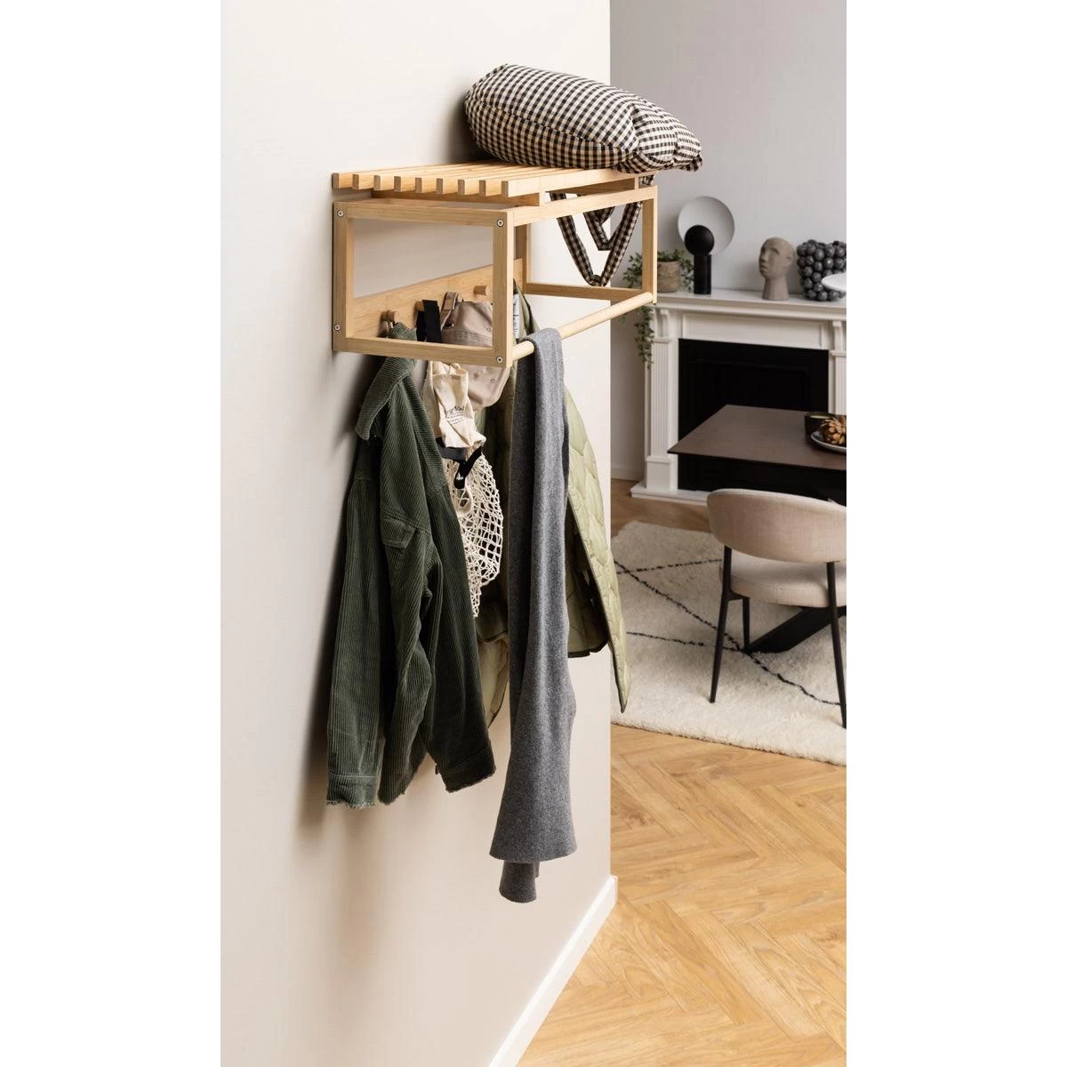 Lisomme Jort Bamboe Wandkapstok Naturel - 80 X 30 Cm - Afbeelding 2