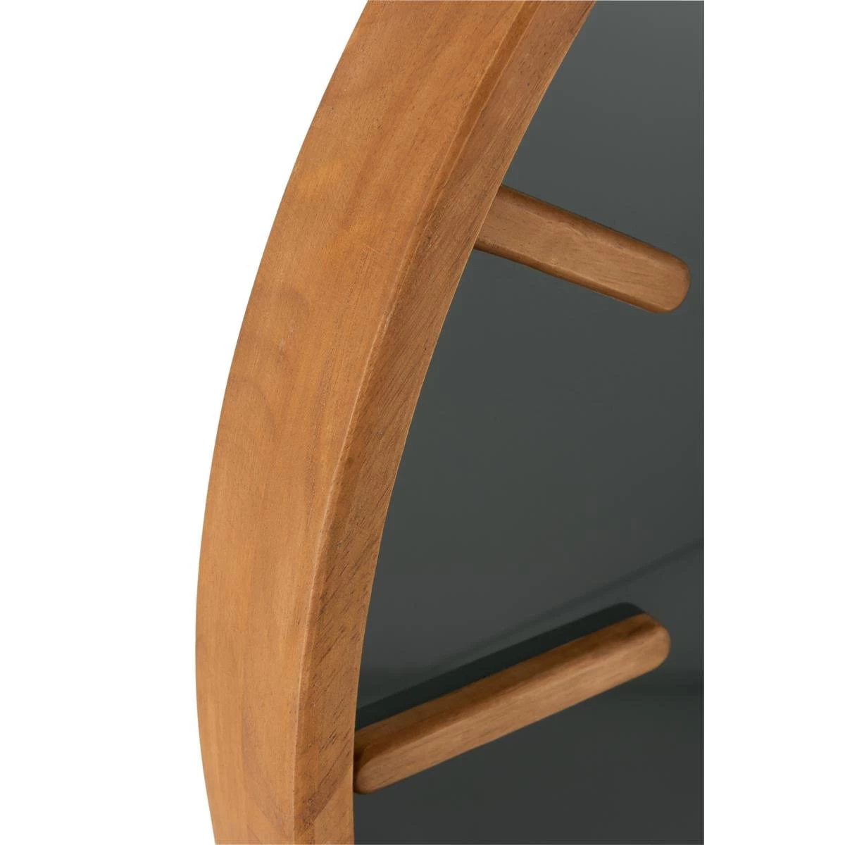 J-Line Rond Klok - Hout| Glas - Bruin| Zwart - M - Ø 60 Cm - Afbeelding 3
