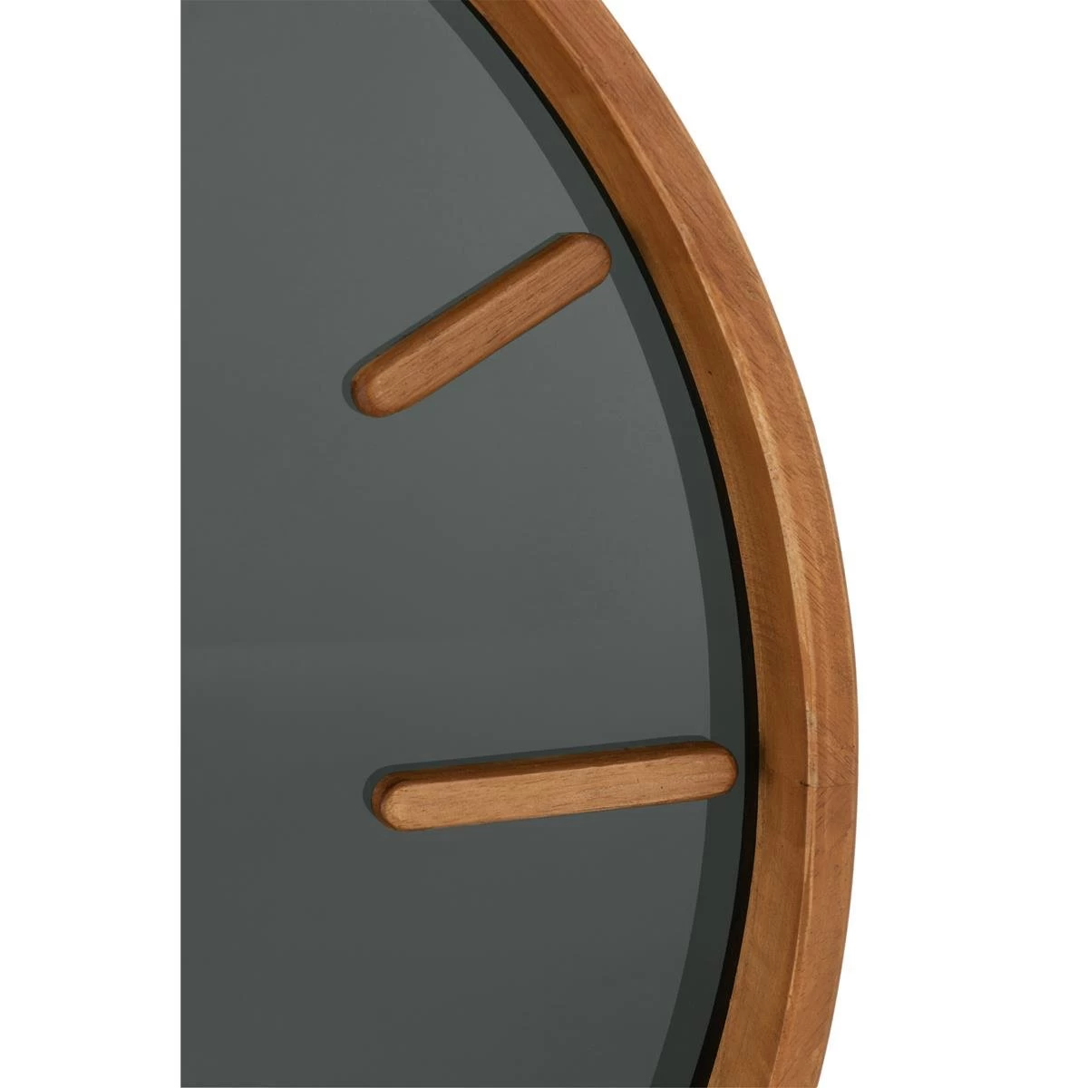 J-Line Rond Klok - Hout| Glas - Bruin| Zwart - M - Ø 60 Cm - Afbeelding 4