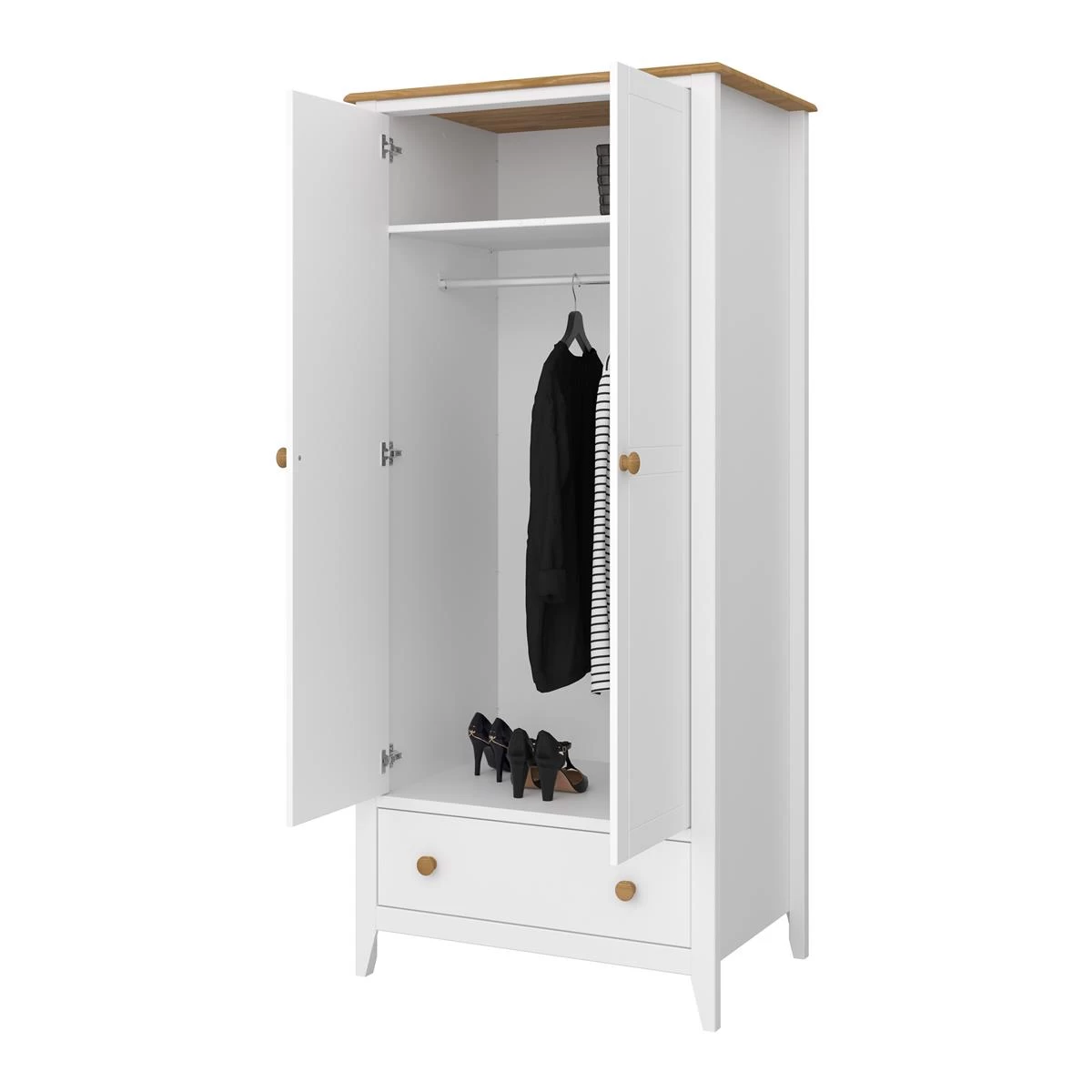 MOOS Merel Kledingkast Wit - Afbeelding 2