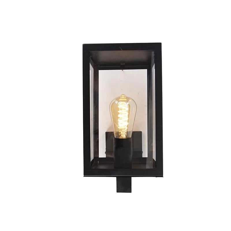 QAZQA Moderne Buiten Wandlamp Zwart Met Glas 30 Cm - Rotterdam - Afbeelding 10