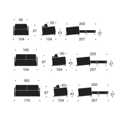 Innovation Cubed 160 Slaapbank Armleuning Twist Granite 565 - Afbeelding 6