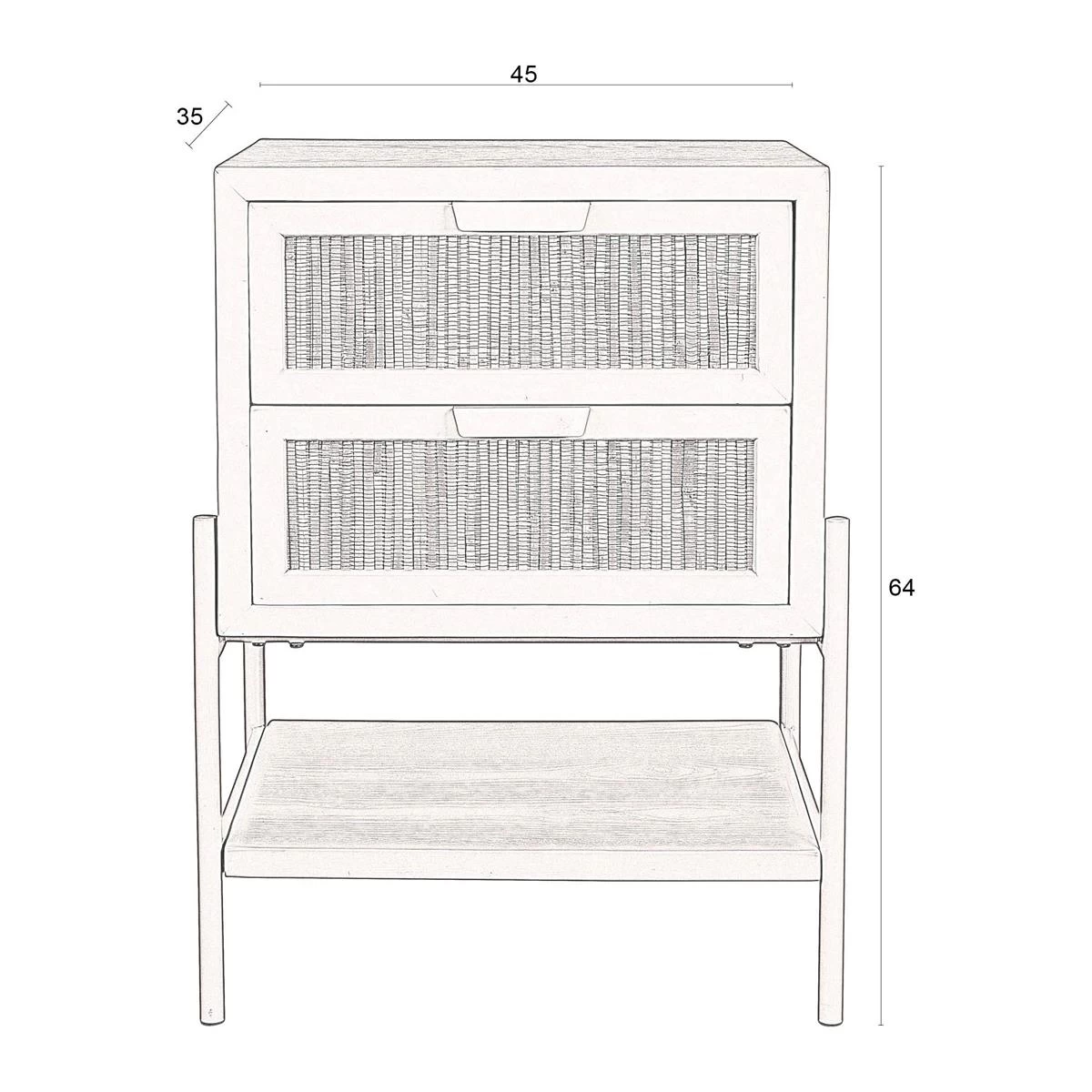 Dutchbone Yasu Nachtkastje - Zwart - Afbeelding 10