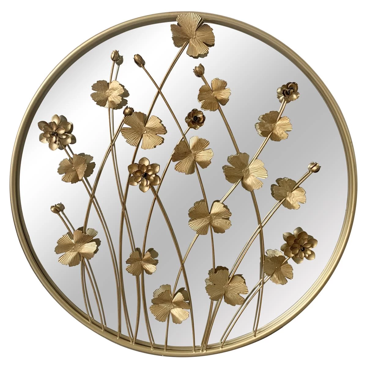 LW Collection Wandspiegel 71x71cm Rond Goud