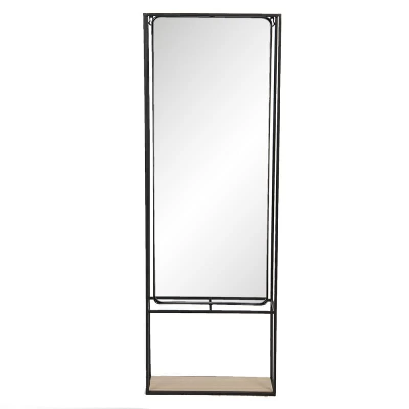 Clayre & Eef Spiegel 40x115 Cm Zwart Ijzer Rechthoek Grote Spiegel - Afbeelding 4