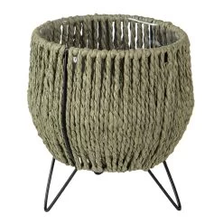 Clayre & Eef Bloempot Ø 16x18 Cm Groen Touw Rond Bloempot Binnen