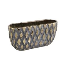 PTMD Juney Bloempot - 29 X 10 X 14 Cm - Keramiek - Goud