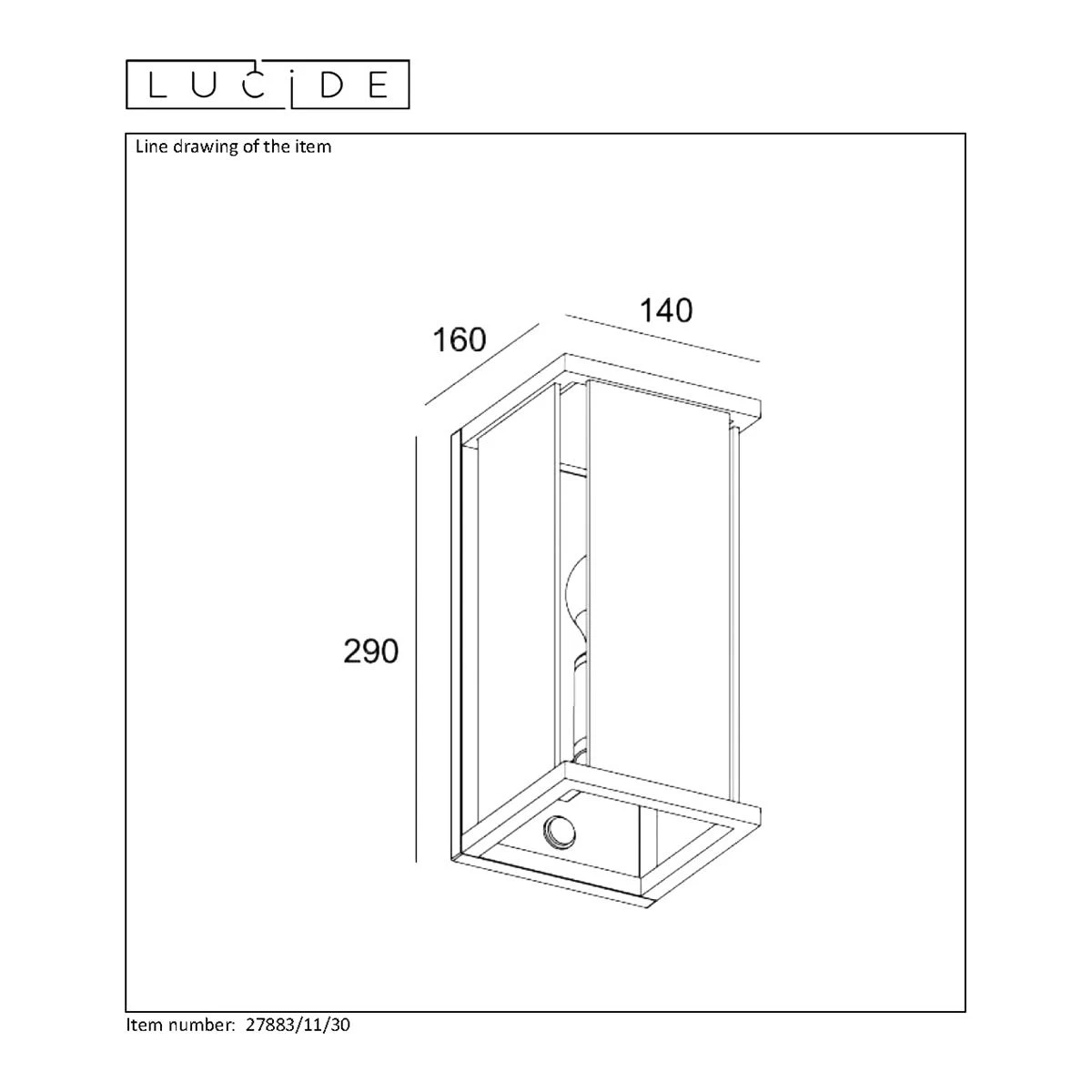 Lucide CLAIRE - Wandlamp Buiten - 1xE27 - IP54 - A - Afbeelding 8