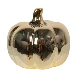 Clayre & Eef Decoratie Pompoen 8 Cm Goudkleurig Porselein