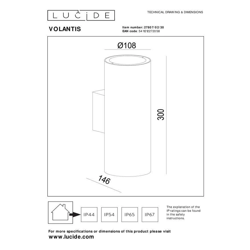 Lucide VOLANTIS Wandspot - Zwart - Afbeelding 5
