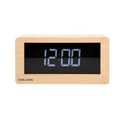 Karlsson - Table Clock Boxed LED Light Wood Veneer