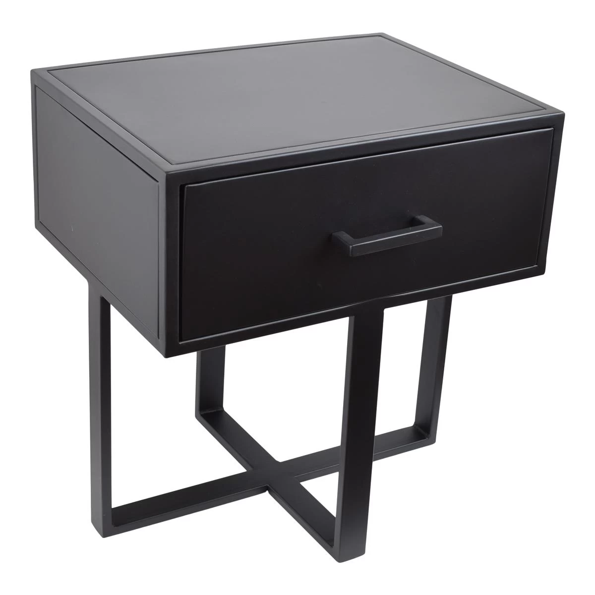 LOFT42 Frida Nachtkastje - Zwart - Metaal - 50x47x35 - Afbeelding 3