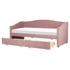 Beliani - VITTEL - Bed Met Opberger - Roze - Polyester