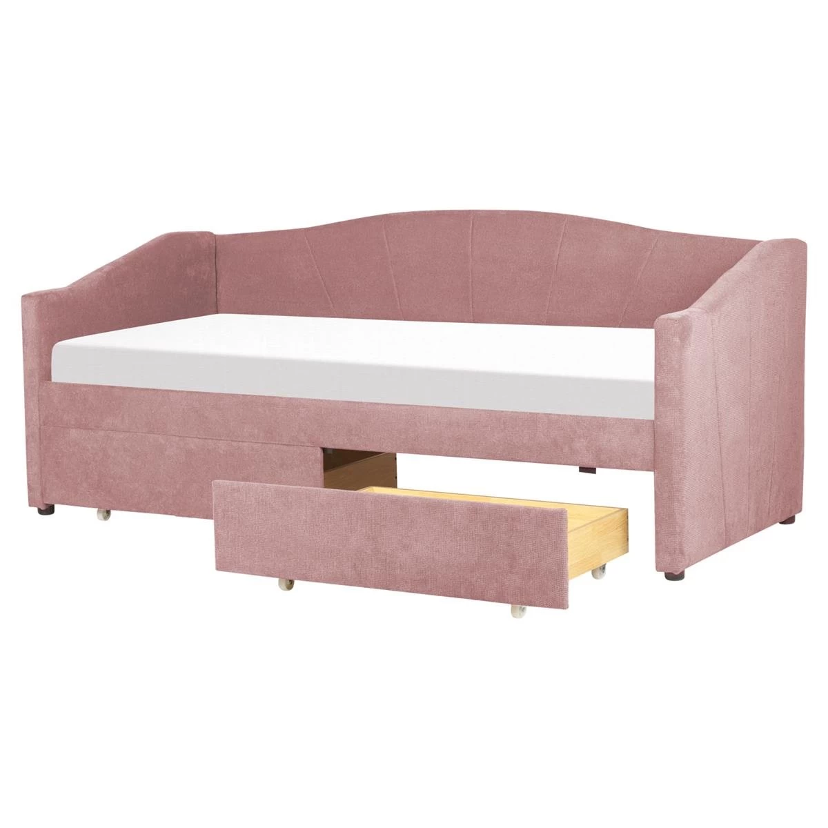 Beliani - VITTEL - Bed Met Opberger - Roze - Polyester - Afbeelding 4