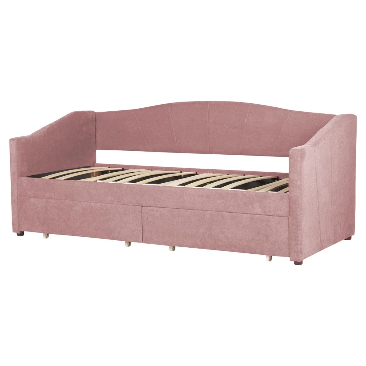 Beliani - VITTEL - Bed Met Opberger - Roze - Polyester - Afbeelding 6