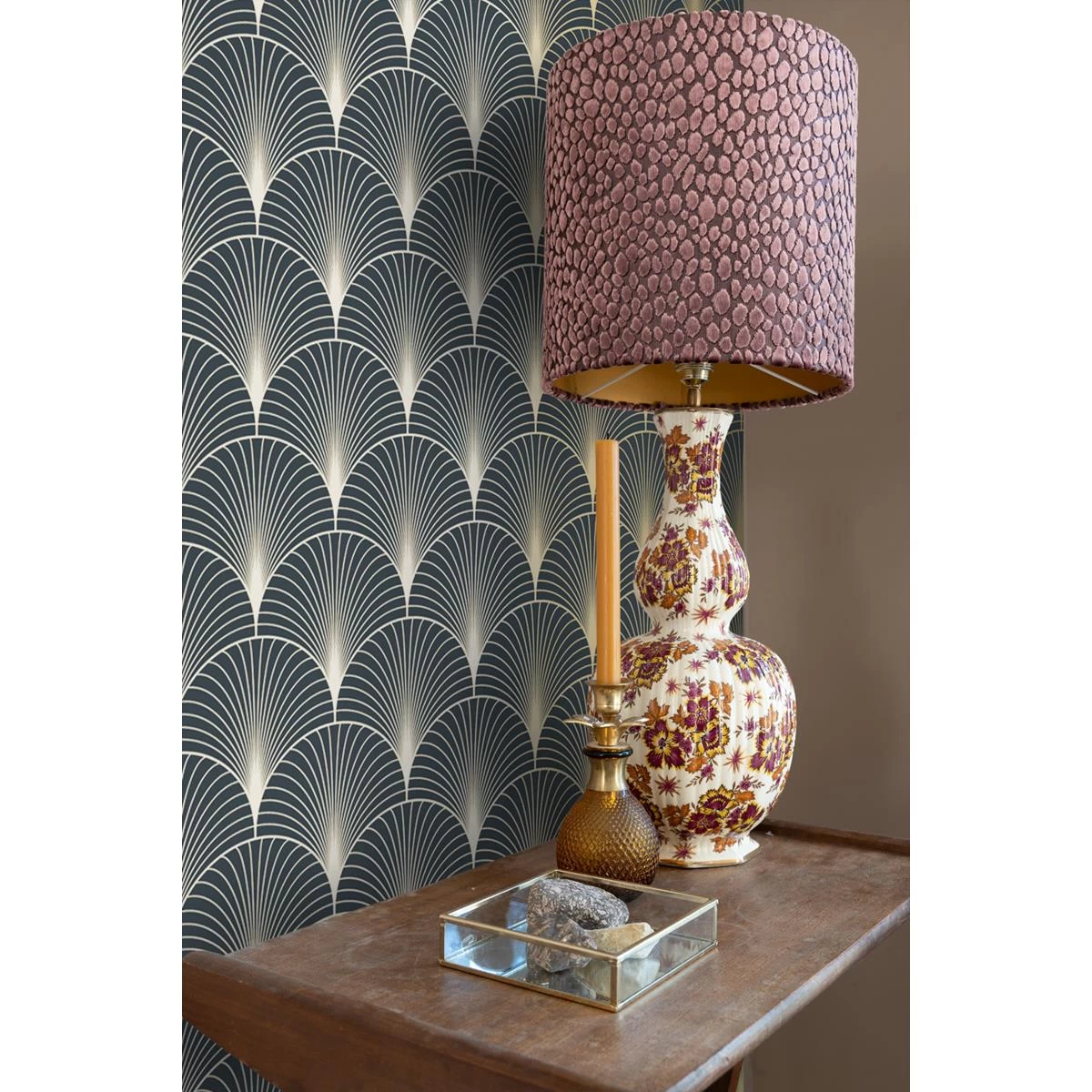 ESTAhome Behang Art Deco Motief Donkerblauw En Goud - 0,53 X 10,05 M - - Afbeelding 6