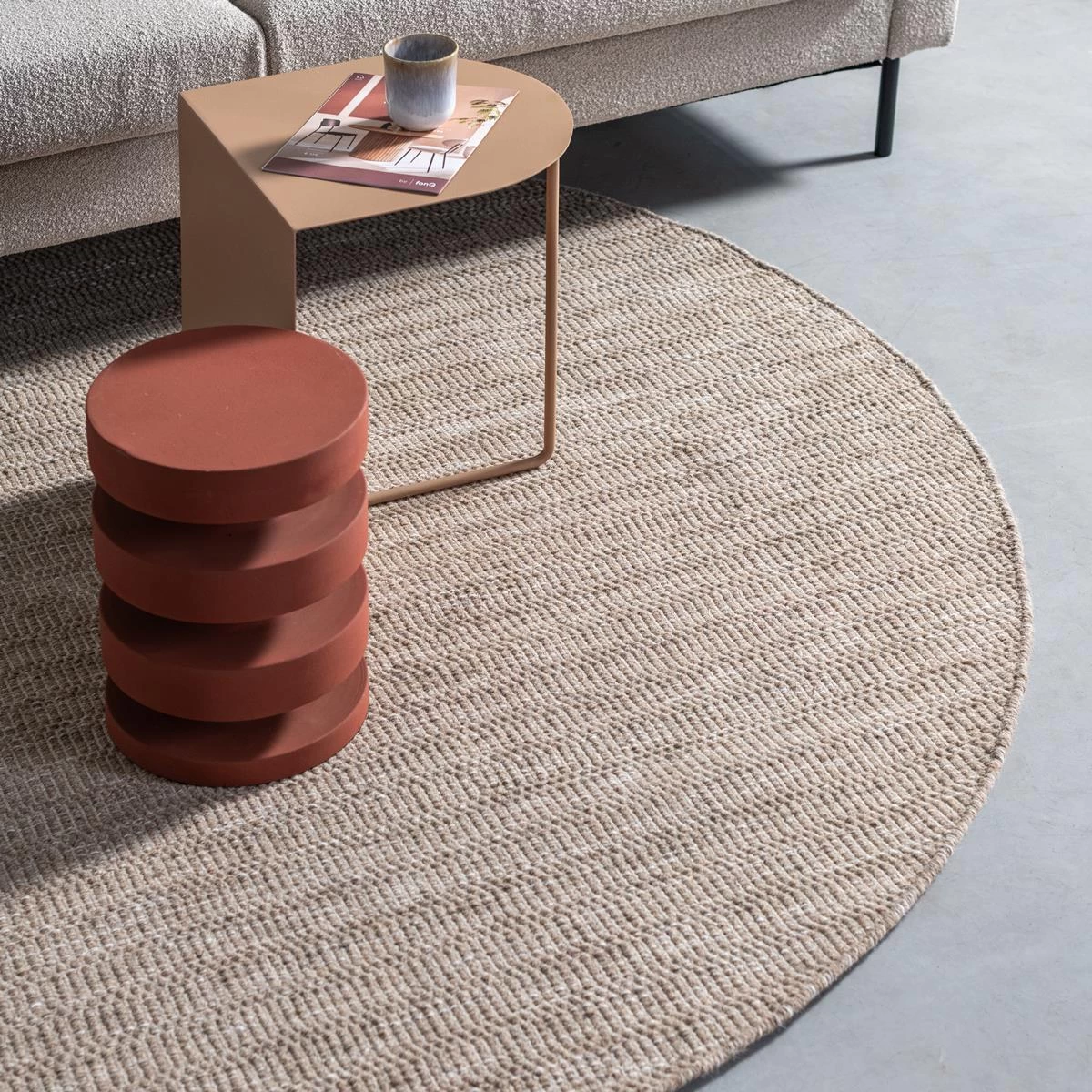 By FonQ Mellow Vloerkleed - Ø 200 Cm - Camel - Afbeelding 6