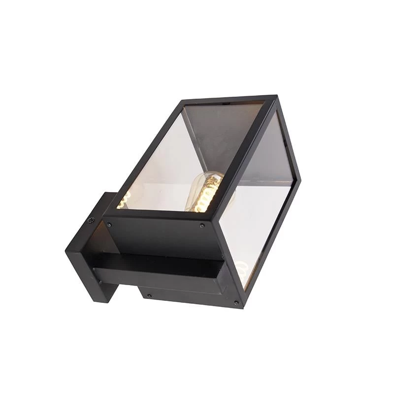 QAZQA Moderne Buiten Wandlamp Zwart Met Glas 30 Cm - Rotterdam - Afbeelding 12