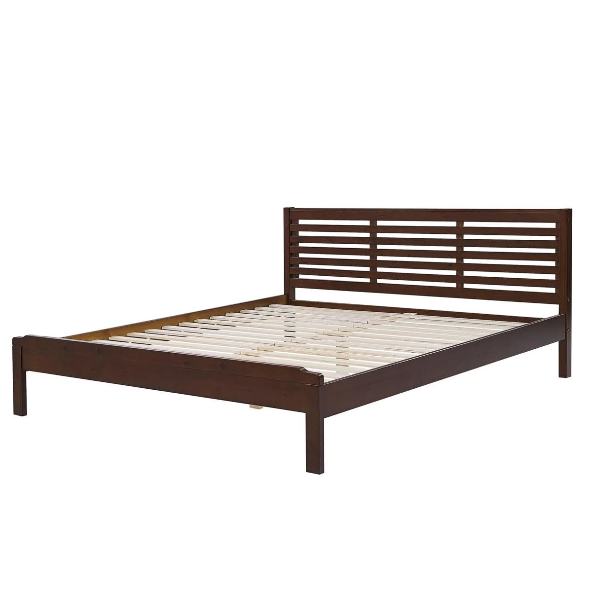 Beliani-CARNAC -Tweepersoonsbed-Donker Hout-180 X 200 Cm-Rubberhout - Afbeelding 3