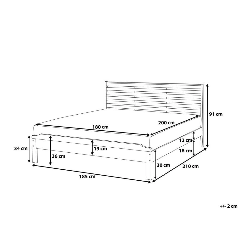 Beliani-CARNAC -Tweepersoonsbed-Donker Hout-180 X 200 Cm-Rubberhout - Afbeelding 10