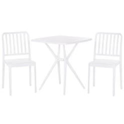 Beliani - SERSALE - Bistroset Voor 2 - Wit - Synthetisch Materiaal