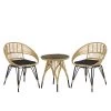 Beliani - PELLARO - Bistroset Voor 2 - Natuurlijk - PE Rotan